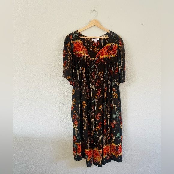 Go Softly Giraffe Print Mumu Dress - Picture 1 of 11